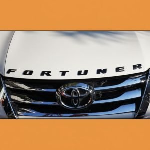 Toyota Fortuner Bonnet Letters (2017-2021) | Chrome and Black Emblem