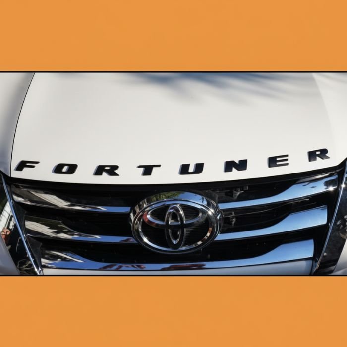 Toyota Fortuner Bonnet Letters (2017-2021) | Chrome and Black Emblem