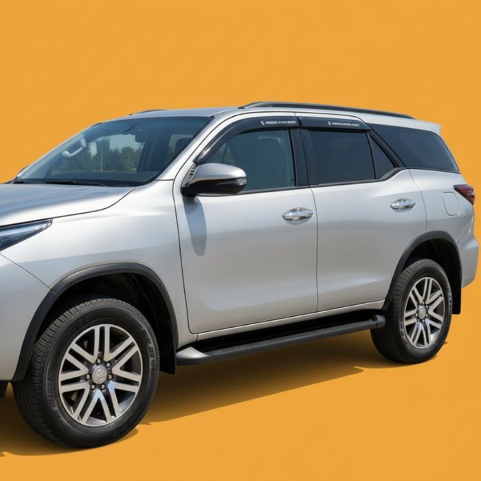 Toyota Fortuner Air Press Window Visors 2017-2021 installed front view