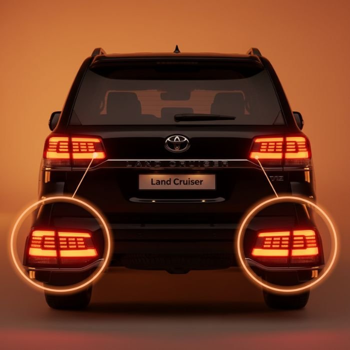 Toyota Land Cruiser rear lamps matrix design smoked 2016-2021