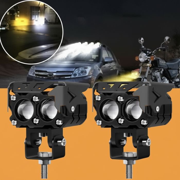 Universal 2 LED Bumper Spot Light / for Cars and Motorcycles | Ultra-Compact Fog Light