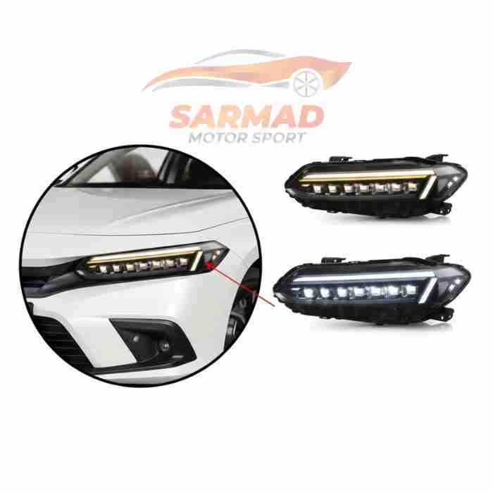 Honda Civic 11th Gen LED Headlamps Bugatti Style (2022-2023) | Premium V2 Upgrade