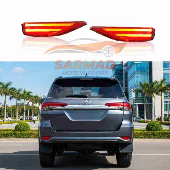 Toyota Fortuner Bumper Reflectors V4 (2017-2020) | Rear Safety Upgrade