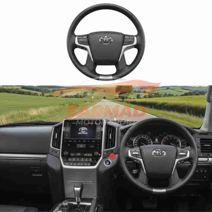 Premium Wooden Steering Wheel Black Leather and Coffee Wood | Refined Luxury