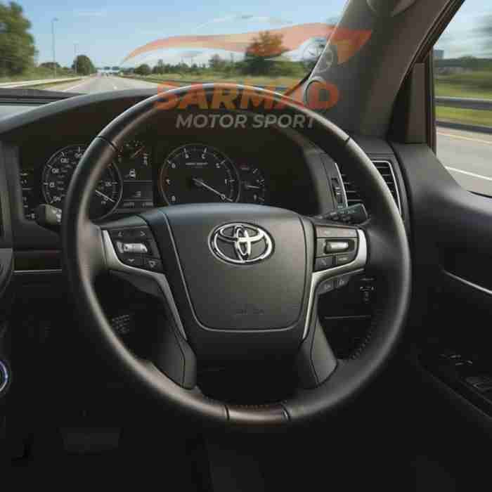 Premium Wooden Steering Wheel Black Leather and Coffee Wood | Refined Luxury