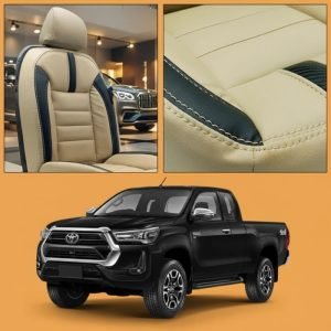 Seat Covers Hockey Design Beige Black | Toyota Hilux Revo & Rocco
