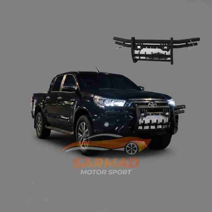 Front Bumper Guard Double Pipe With Fog Lamps | Universal