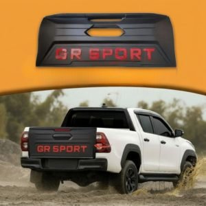 GR Sports Tail Gate Plate | Toyota Hilux Revo 2023-2025 Matte Black Styling