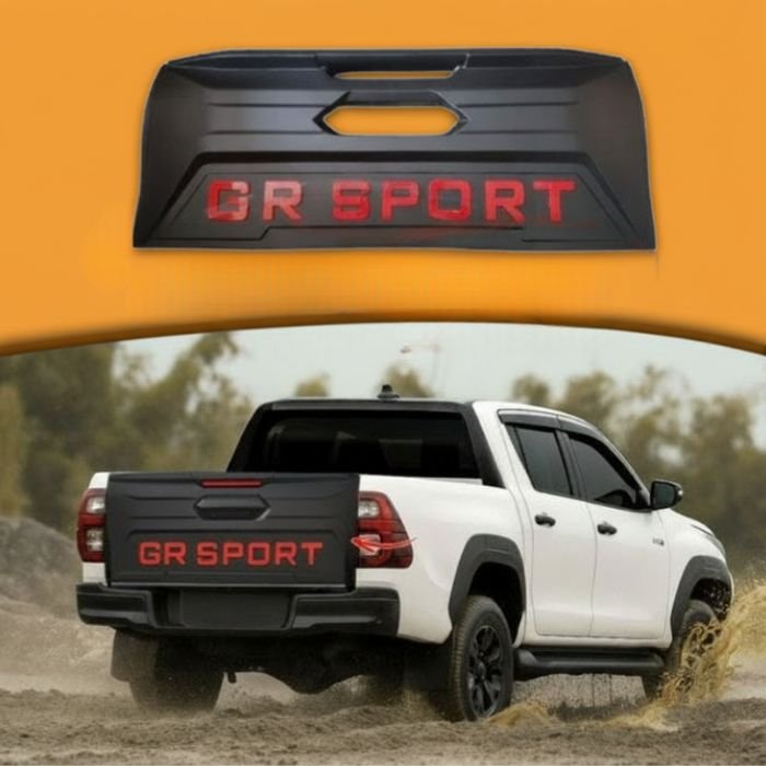 Toyota Hilux Revo GR Sports tail gate plate