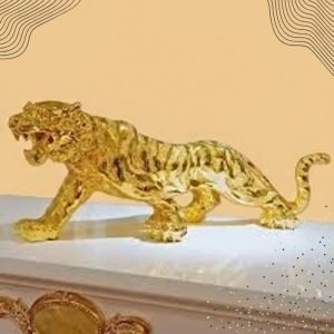 Tiger Golden Car Dashboard Decoration
