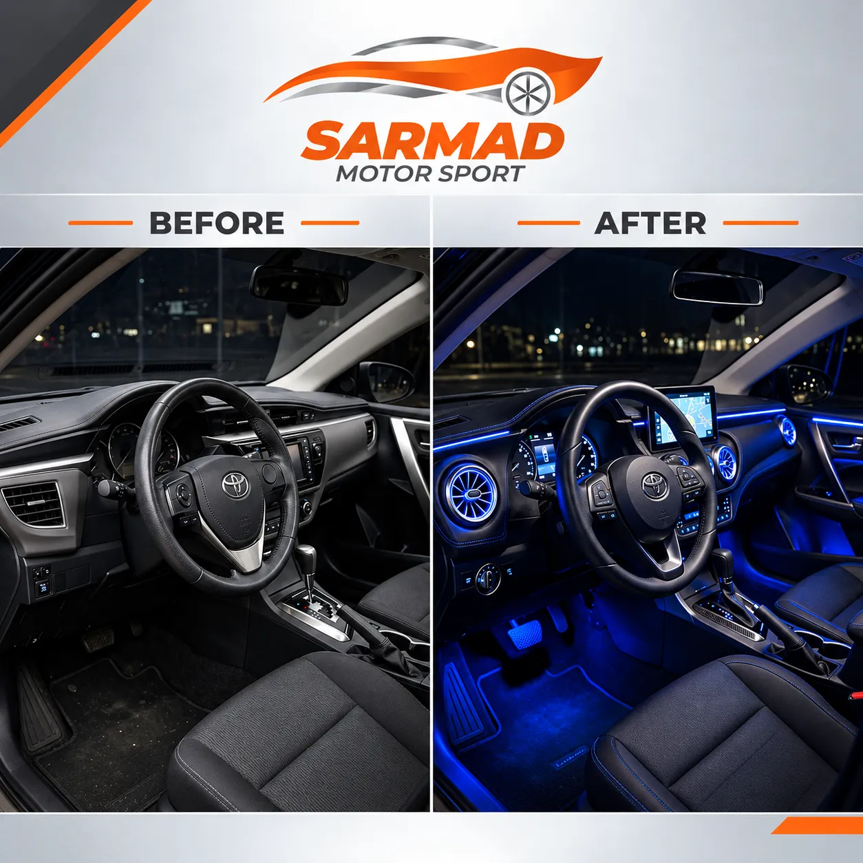 Corolla 2018 Ambient Lighting Kit – Complete Cabin Upgrade