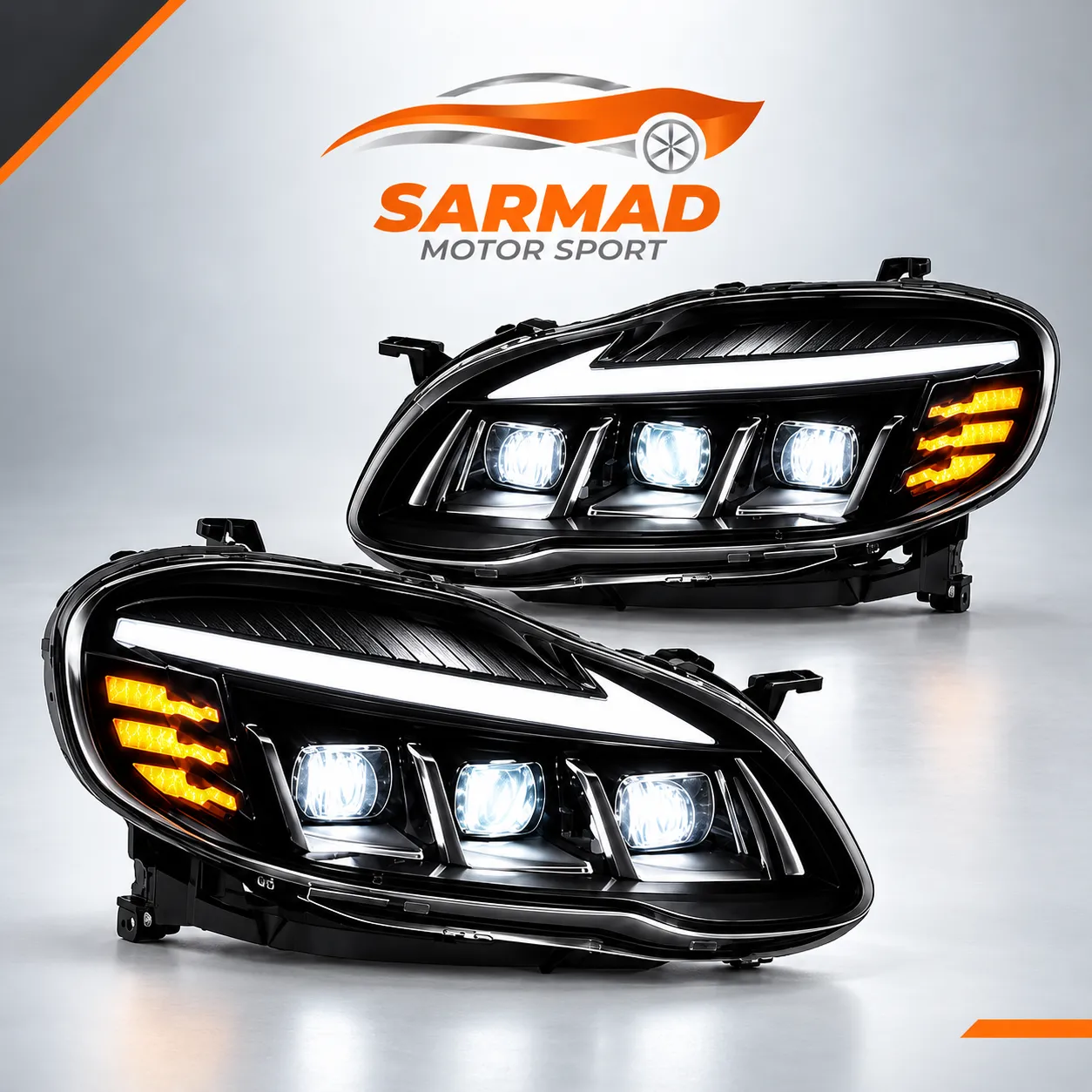 Corolla 2006 3 Projector Headlights – Black Housing